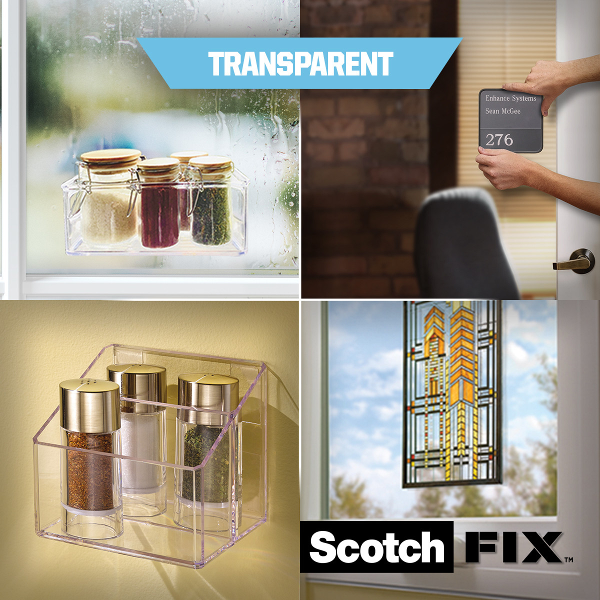 Paski montażowe dwustronne przezroczyste Scotch-Fix™ 25 mm x 76 mm 8 pasków